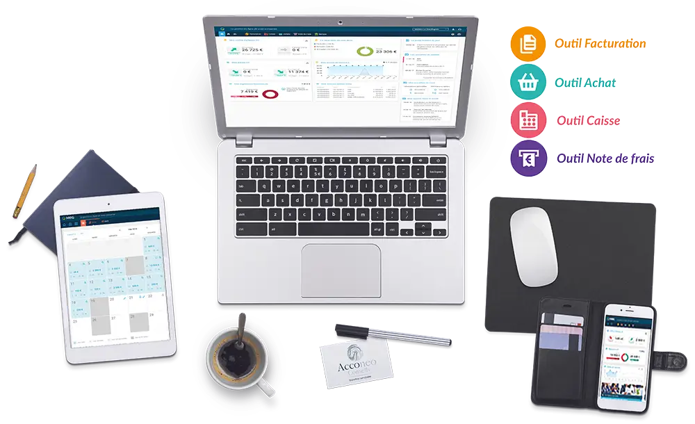 outils comptable au quotidien, caisse en ligne, outils de commerce